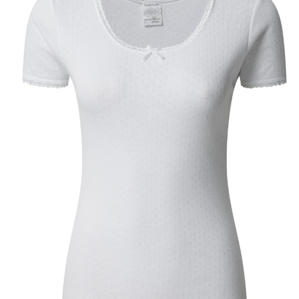 BRUSHED THERMAL SHORT SLEEVE WINTER TOP white