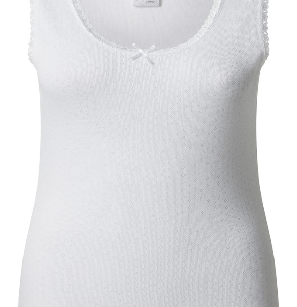 WOMENS BRUSHED THERMAL THICK STRAP VEST WINTER TOP WHITE