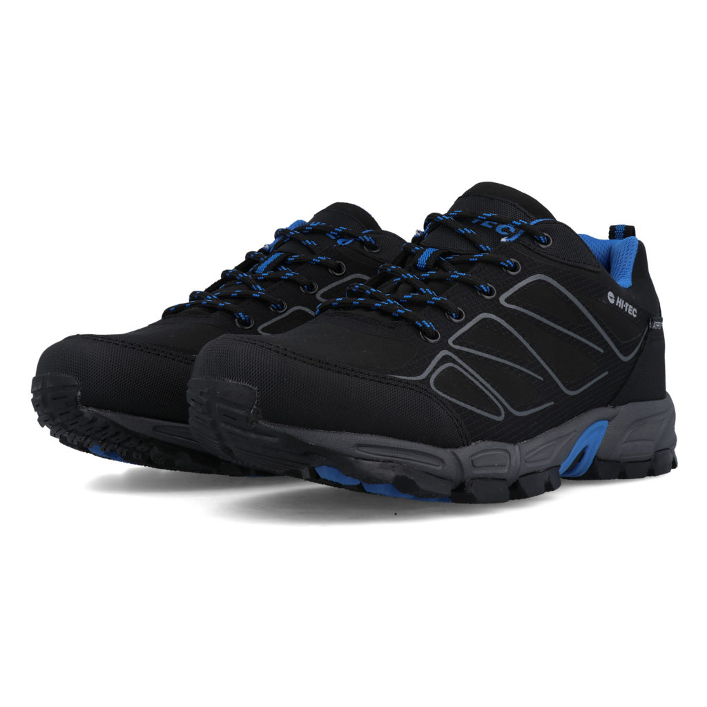 Hi-Tec Mens Ripper Low Waterproof Trainer Black/Blue | McGinley