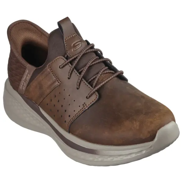 SkechersMensDarkBrownHandsFreeSlip InsCasualTrainer210828 CDB 2048x